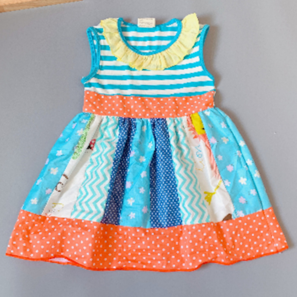 Boutique Multi Print Sleeveless Blue Dress
